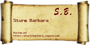 Sturm Barbara névjegykártya